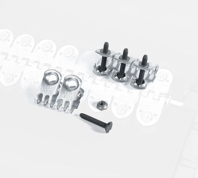sistema abisagrado con tornillos para bandas